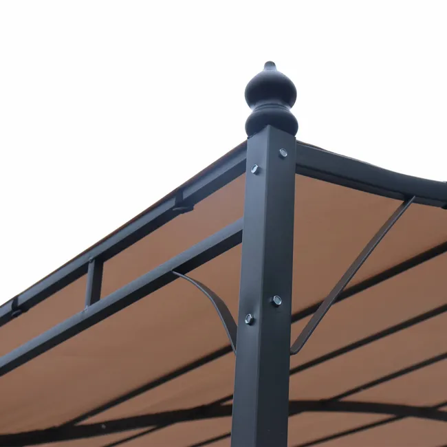 Pergola adossée 3x2.5m - Brestum - Toile beige - Pergola murale BRESTUM 3X2,5M - Miniature 4