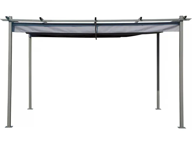 Pergola en métal avec toit rétractable - 3 x 4 m - Gris anthracite - Miniature 4
